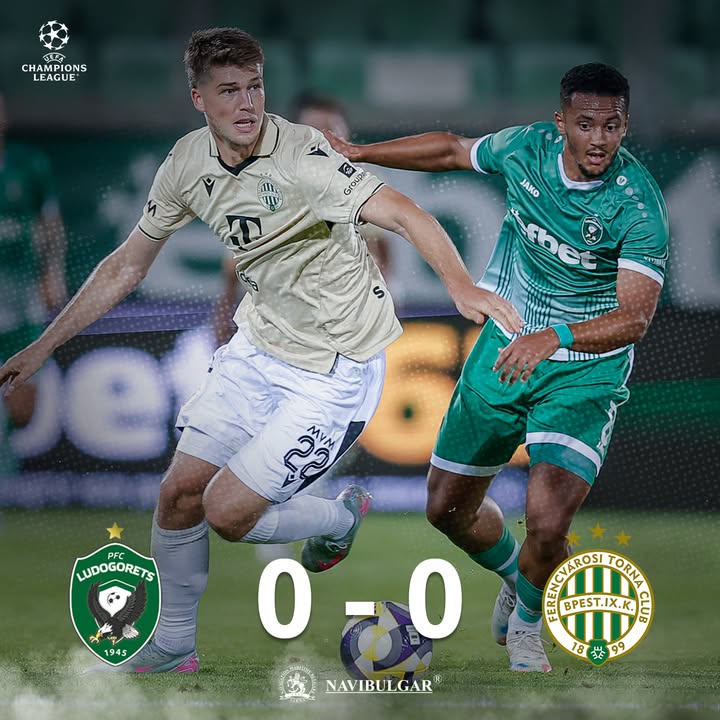 Лудогорец завърши наравно 0:0 с Ференцварош в интересен двубой