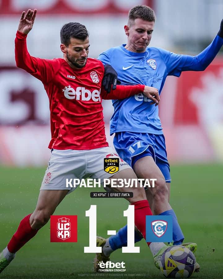 ЦСКА 1948 и Спартак (Варна) завършиха наравно след здрава битка на стадион „Витоша“