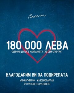 Спартак (Варна) събира 180 000 лева благодарение на феновете и подкрепата на футболната общественост!