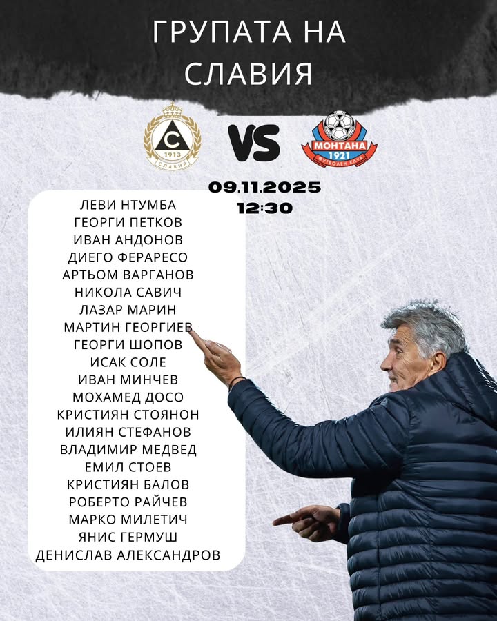Славия обяви групата за мача срещу Монтана: Кристиян Стоянов и Исак Соле се завръщат след травми